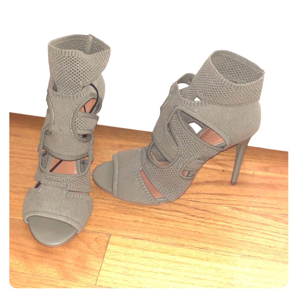 Zara khaki green stiletto sandals